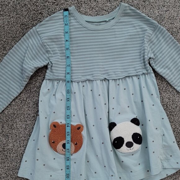 Girls Next Green Long Sleeve Dress with Bears 4-5 Years, Pre-Owned , Good Cond - Picture 6 of 9